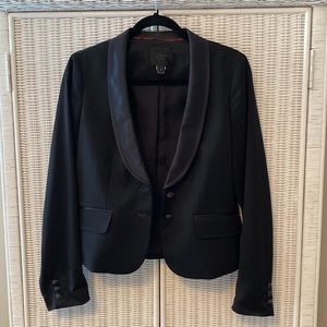 J Crew Collection Women’s Short Tuxedo Blazer Jacket Black size 8